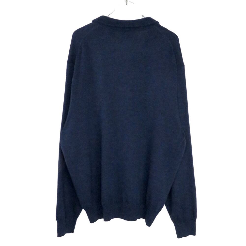 Jos. A. Bank Merino Wool Quarter Zip Sweater Navy Blue Extra Large XL - Picture 3 of 7